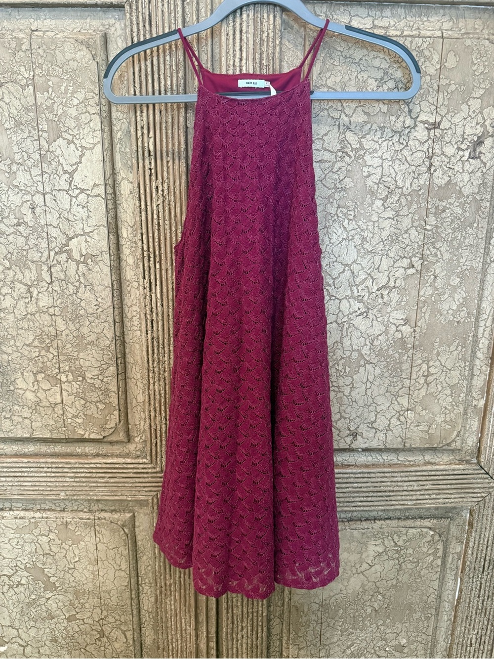 Kimchi Blue Wine Crochet Midi Dress
